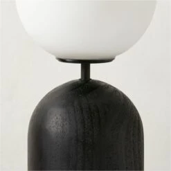 Ori Globe Table Lamp With Black Wood Base -Home Furnishing Shop OriBlkdWoodTableLampAVSHF23