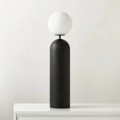 Ori Globe Table Lamp With Black Wood Base