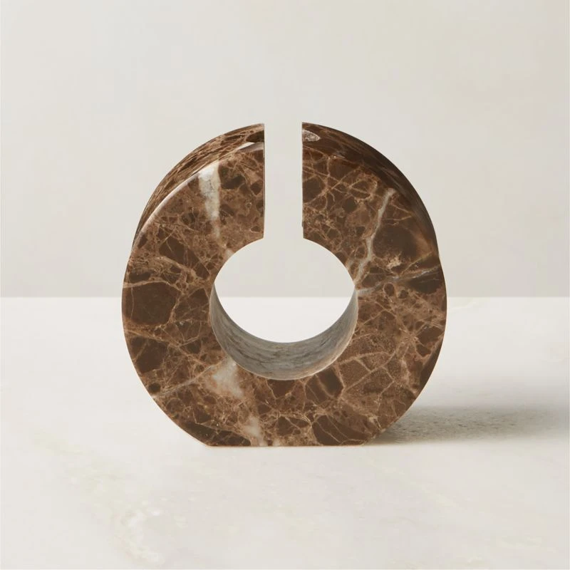 Orla Brown Marble Taper Candle Holder 3 Orla Brown Marble Taper Candle Holder
