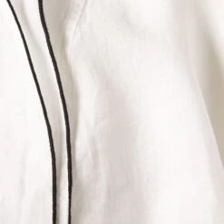 Overlock White Bathrobe With Black Trim S/M -Home Furnishing Shop OverlockWtWBkTrimRobeSmMdROS23