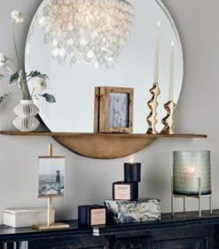 Celia White Porcelain Vase -Home Furnishing Shop PerchRoundMirrorWithShelfMR20 1