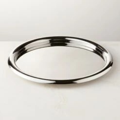 Piero Round Polished Stainless Steel Serving Tray