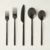 20-Piece Pin Tumbled Black Flatware Set