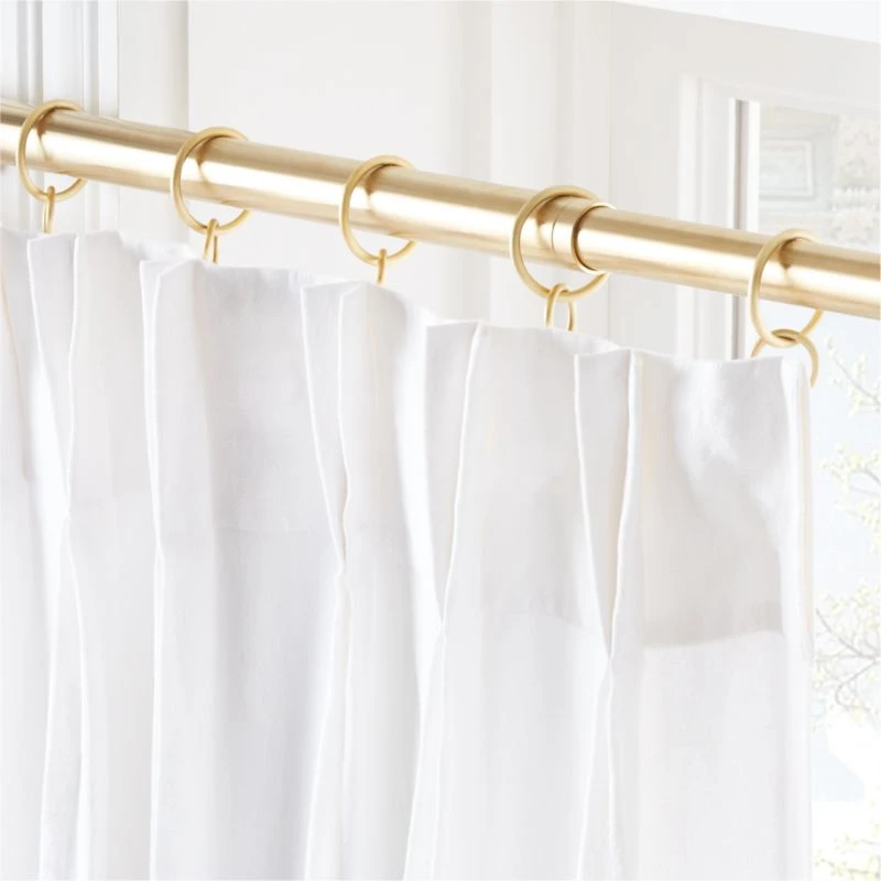Pleated White Linen Window Curtain Panel 48"x120" 4 Pleated White Linen Window Curtain Panel 48"x120" - Image 2
