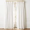 Pleated White Linen Window Curtain Panel 48"x120" -Home Furnishing Shop PleatedLnnWtCrtnPnl96inSHS22