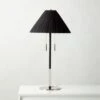 Pogo Polished Nickel And Black Cane Table Lamp -Home Furnishing Shop PogoBlackCaneTableLampSHF22