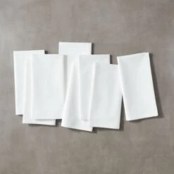 Poplin White Cloth Napkins Set Of 8
