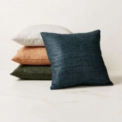 Raj Blue Silk Throw Pillow With Down-Alternative Insert 20'' -Home Furnishing Shop RajPillowGroupFHS23