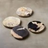 Ring Petrified Wood Coasters Set Of 4 -Home Furnishing Shop RingPetrifiedWdCstrsS4SHS19
