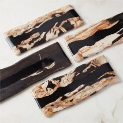 Ring Rectangular Petrified Wood And Resin Serving Platter -Home Furnishing Shop RingPtrfdWdNRsnRectSrvrAV3SHF23