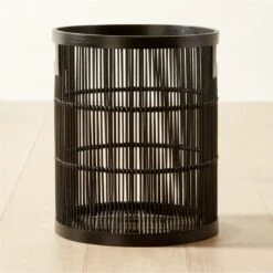 Ronan Black Bamboo Storage Basket Small