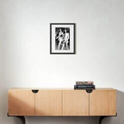 'Mick And Bianca At The London Airport, 1970' Photographic Print In Black Frame 17.5"x21.5" 8 'Mick And Bianca At The London Airport, 1970' Photographic Print In Black Frame 17.5"x21.5" -Home Furnishing Shop SEMickNBiancaBlk21p5x17p5S22 3D