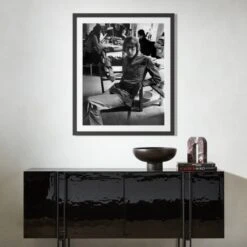 'Yves Saint Laurent In His Studio' Photographic Print In Black Frame 17.5"x21.5" -Home Furnishing Shop SEYSLaurentStdBk33x39p5F22 3D