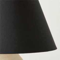Sabia Ivory Ceramic Table Lamp With Black Shade -Home Furnishing Shop SabiaIvoryShrtTableLampAV2SHS23