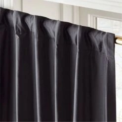 Seda Black Dupioni Silk Window Curtain Panel 48''x84'' 10 Seda Black Dupioni Silk Window Curtain Panel 48''x84'' -Home Furnishing Shop SedaBlackSilkDp96PnlAV2SHS23