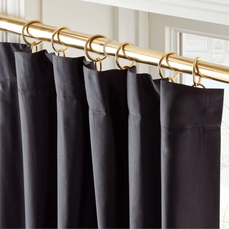 Seda Black Dupioni Silk Window Curtain Panel 48''x84'' 4 Seda Black Dupioni Silk Window Curtain Panel 48''x84'' - Image 2