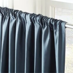 Seda Deep Blue Dupioni Silk Window Curtain Panel 48"x84" -Home Furnishing Shop SedaSlkDpBlueCrtnPnl96inAV3SHF22