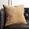 Shorn Camel Brown Sheepskin Fur Throw Pillow With Down-Alternative Insert 18" 2 Shorn Camel Brown Sheepskin Fur Throw Pillow With Down-Alternative Insert 18" -Home Furnishing Shop ShornShpsknCmlPlwCvr18X18SHF19