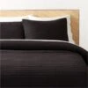 Siza Organic Cotton Black Quilt And Pillow Shams 1 Siza Organic Cotton Black Quilt And Pillow Shams -Home Furnishing Shop SizaOrgCttnBlkFQQuiltSHF23