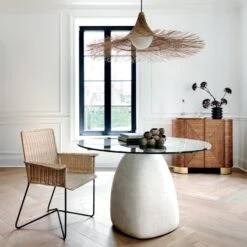 Pipa Natural Pendant Light -Home Furnishing Shop StoneIvoryRoundDiningTableAG21 1x1