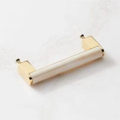 Suri Unlacquered Brass And Ivory Bone Handle 4" -Home Furnishing Shop SuriIvoryBonePldBsHndl4inROS22
