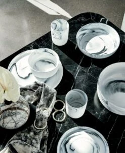 Swirl Black And White Serving Bowl -Home Furnishing Shop SwirlDinnerwareTieDyeMR20 1