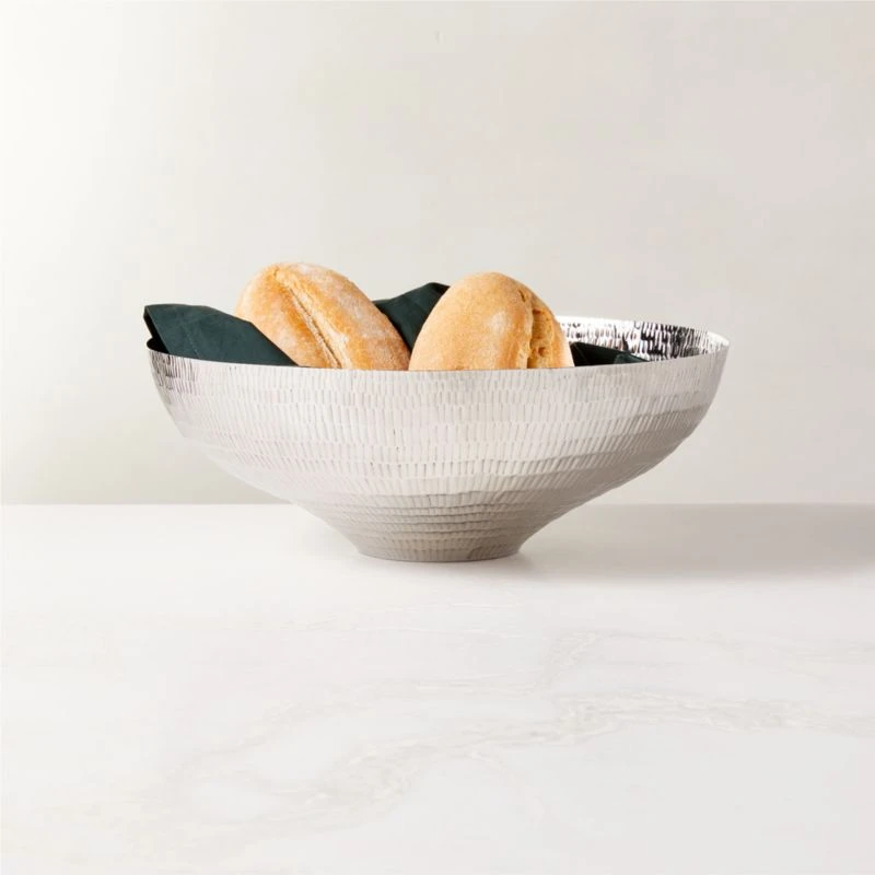 Thatch Hammered Polished Stainless Steel Serving Bowl 4 Thatch Hammered Polished Stainless Steel Serving Bowl - Image 2