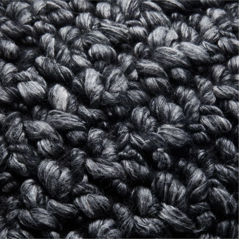 Tillie Black Wool Throw Pillow With Feather-Down Insert 20" 5 Tillie Black Wool Throw Pillow With Feather-Down Insert 20" - Image 3