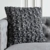 Tillie Black Wool Throw Pillow With Feather-Down Insert 20" -Home Furnishing Shop TillieWoolBlkPillow20X20inSHF21