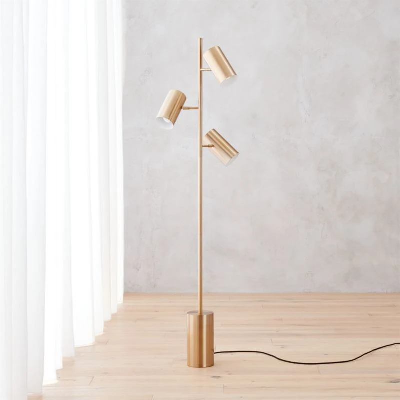 Trio Brass Finish Floor Lamp 3 Trio Brass Finish Floor Lamp