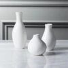 Trio White Porcelain Bud Vase Set Of 3 -Home Furnishing Shop TrioVasesWhiteSHF16