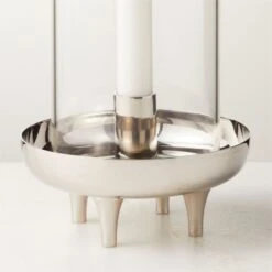 Vetro Polished Stainless Steel And Glass Hurricane Candle Holder 8 Vetro Polished Stainless Steel And Glass Hurricane Candle Holder -Home Furnishing Shop VetroSSTaperHrrcnAV2SHF22