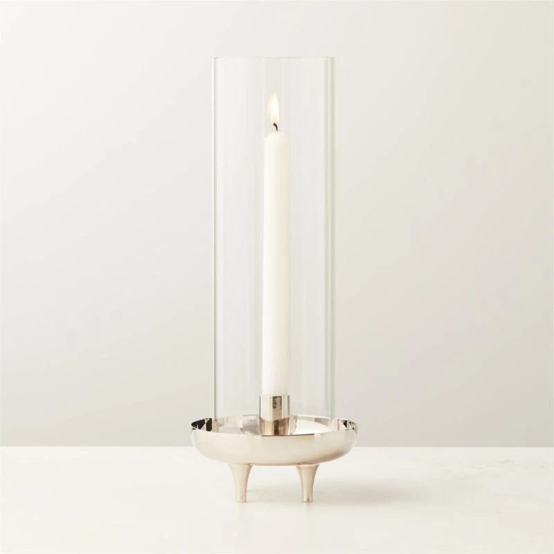Vetro Polished Stainless Steel And Glass Hurricane Candle Holder 4 Vetro Polished Stainless Steel And Glass Hurricane Candle Holder - Image 2