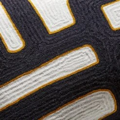 Vitali Embroidered Black And White Throw Pillow With Down-Alternative Insert 23''x11'' -Home Furnishing Shop VitaliEmbrdDnAtPllw23x11AV2SSF23