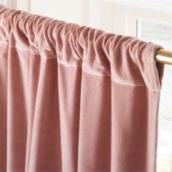 Orchid Mauve Organic Cotton Velvet Window Curtain Panel 48"x84'' -Home Furnishing Shop VlvtDOrchOrgCtnCrtn96PnlAV2SHF23