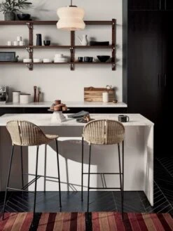 Cafe Organic Cotton Black Striped Dish Towels Set Of 2 -Home Furnishing Shop WhiteMarbleTopIslandJN20