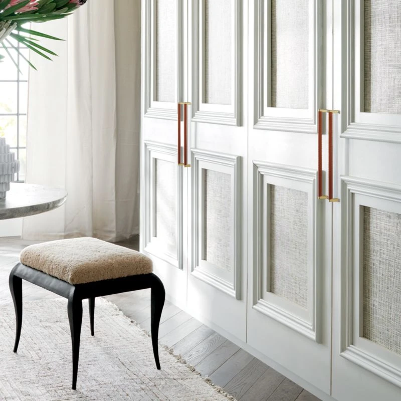 Polished Brass And Wrapped Cognac Leather Handle 5" 6 Polished Brass And Wrapped Cognac Leather Handle 5" - Image 4