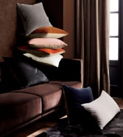 Leisure Black Velvet Throw Pillow With Down-Alternative Insert 23" 9 Leisure Black Velvet Throw Pillow With Down-Alternative Insert 23" -Home Furnishing Shop leisure23sqpillowsACJL17