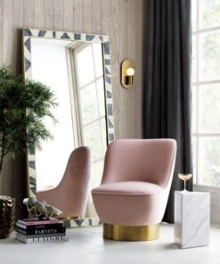 Grace Bone Inlay Floor Length Mirror 36"x72" -Home Furnishing Shop simoneblushchairtrisidestblsJL17